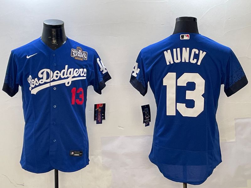 Men Los Angeles Dodgers 13 Muncy Blue City Edition Elite Nike 2025 MLB Jersey style 1